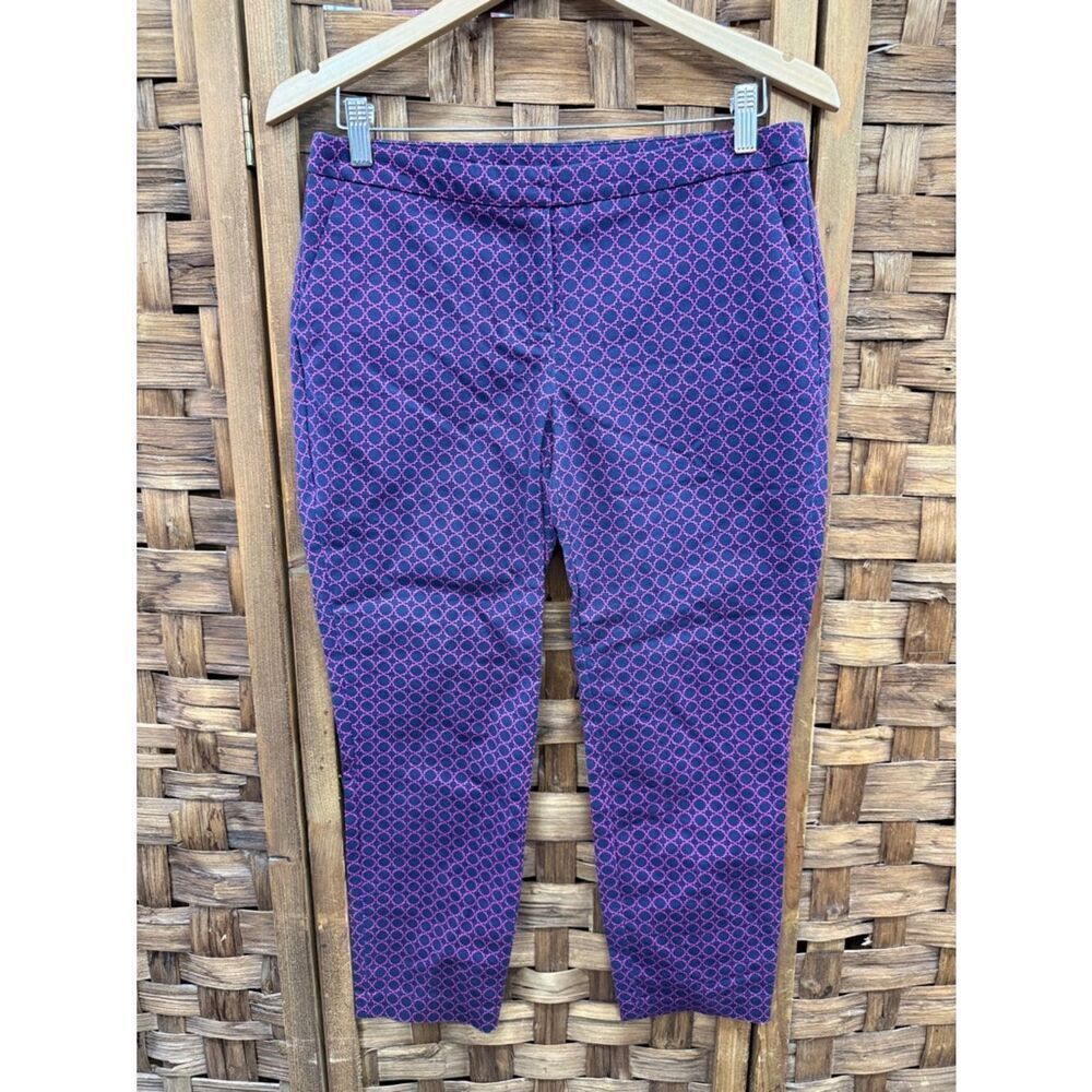 Kenar Purple Pants with Pink Geometric Print